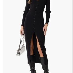 Elegant Black Button-Down Maxi Dress